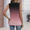 Sleeveless Gradient Print Tank Top for Women Summer Casual Loose Fit V Neck Pleated Blouse Shirt Soft Lightweight Pullover
