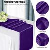 Quimoy 12 Pack Purple Satin Table Runner 12 x 108 Inch, Table Runner for Party Wedding Banquet Birthday Graduation Decoration, Bright Silk Smooth