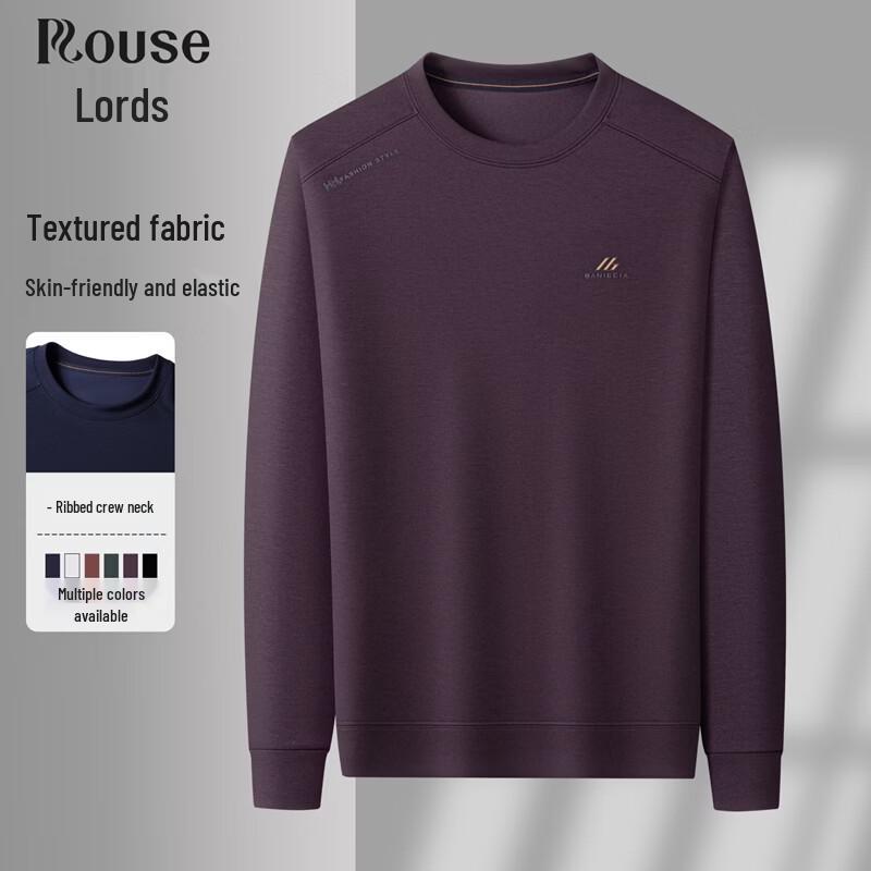 Men s Casual Solid Long Sleeve Crew Neck T-Shirt 195