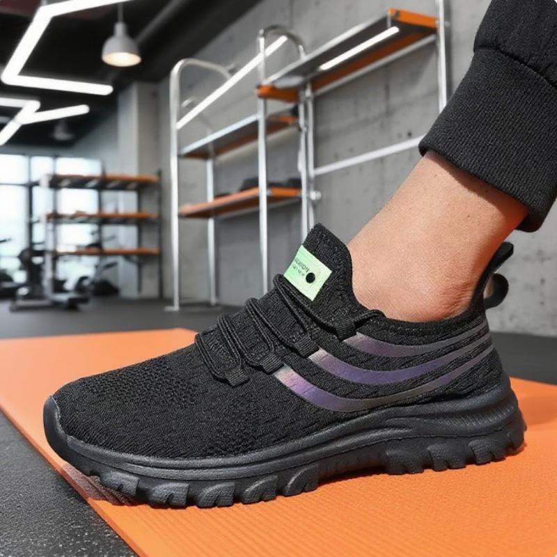 Fashion Black Mesh Men'S Sneakers Breathable Knit Lightweight Runningtrendy Fitness Footwear A Fashion Forward Pick Men Sneakers
