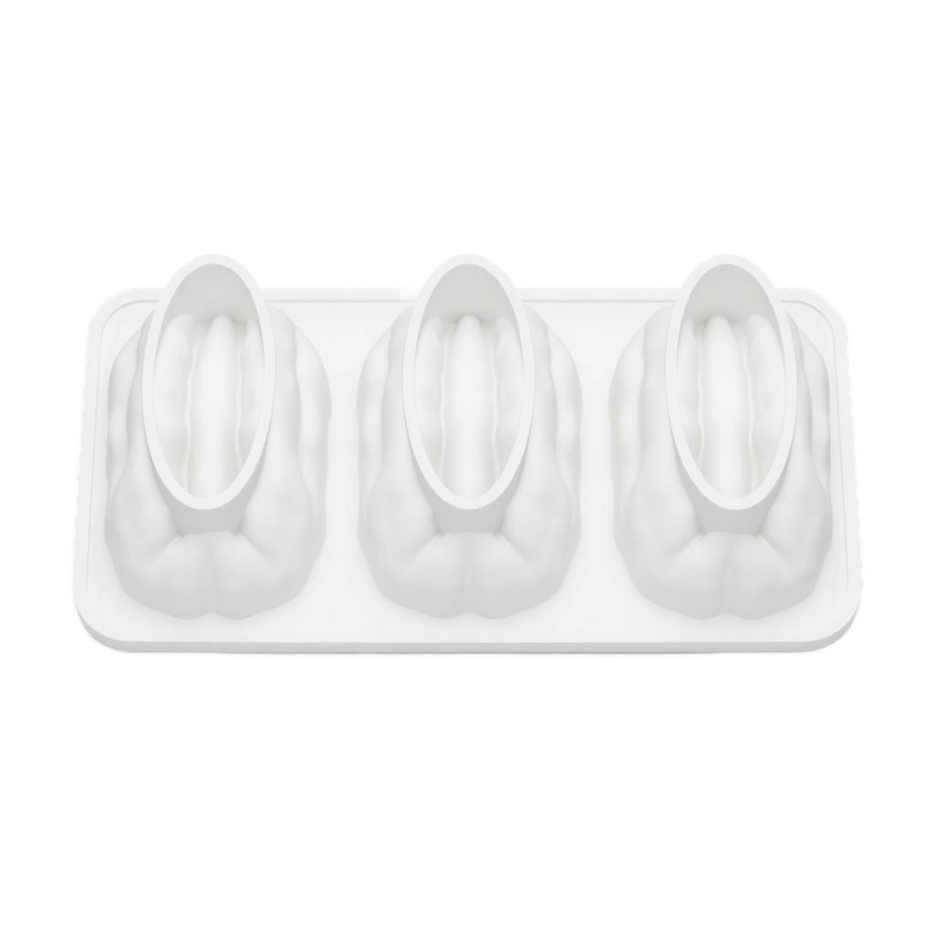 3 Cavity Walnut Shaped Silicone Mousse Cake Mold Food Grade Non Stick Flexible Baking Mold for Pastry Chocolate Jelly Dessert