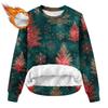 Women's Fashion Casual Long Sleeve Christmas Printed Round Neck Plus Velvet Thickened Sweatshirt
