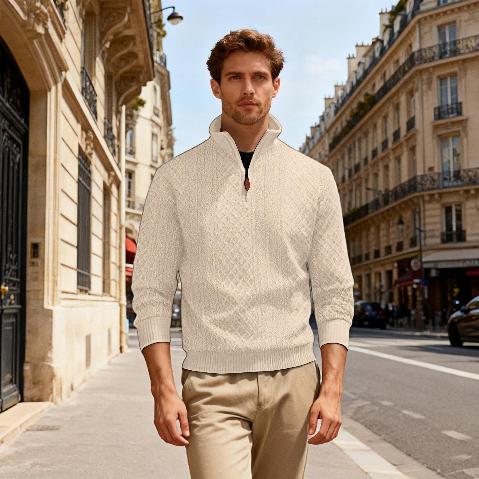 

Мужская повседневная свободная однотонная спортивная толстовка с текстурой, на молнии, с длинным рукавом и воротником-стойкой для улицы XXL хаки