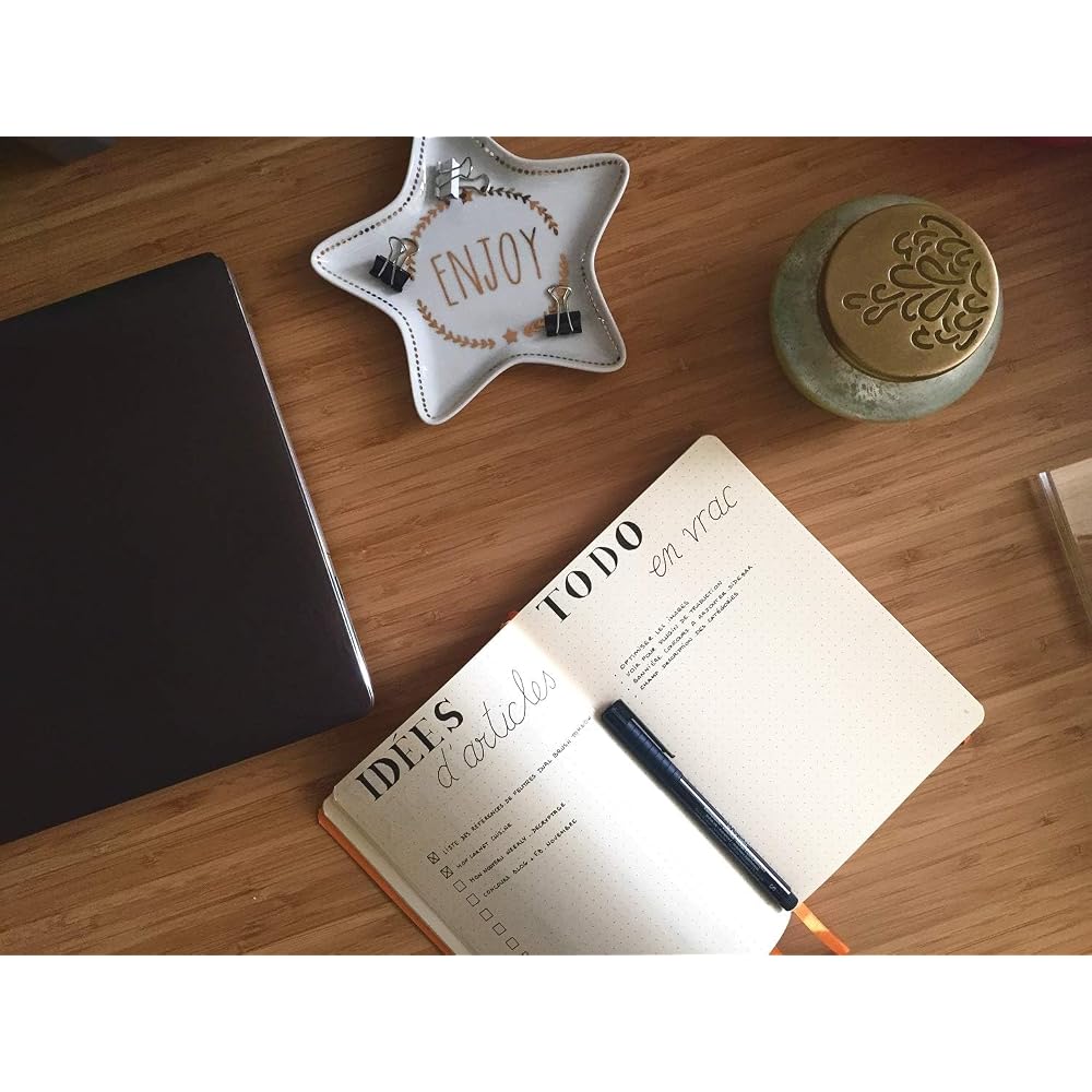 Rhodia Rhodiarama Goalbook A5 Notebook, Dot Grid, 240 Pages, with Pen Holder, Italian Faux Leather