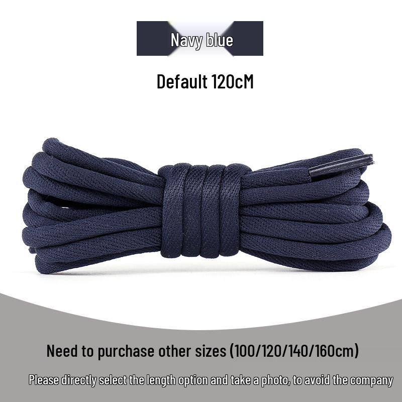 Round Thickened Sneaker Laces for Dad Shoes, Basketball Shoes, Leather Casual Shoes, and Martin Boots In Black, White, or Colored Styles.