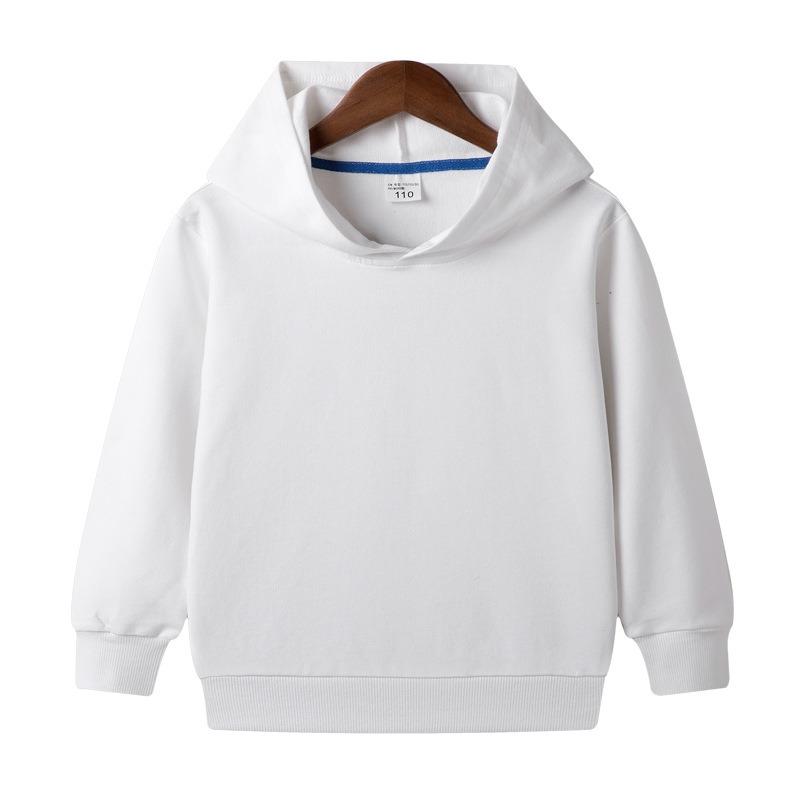 New Spring and Autumn Children's Hooded Pure Cotton Solid Color Sweat