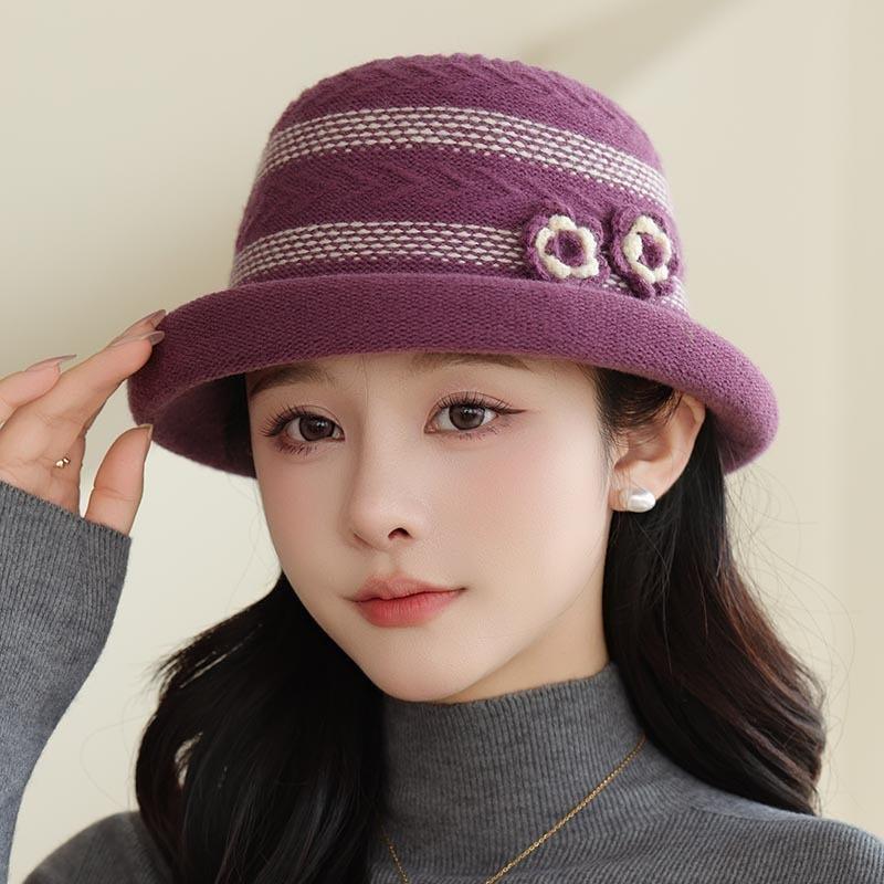 Hat Women's Autumn and Winter Woolen Top Hat Thickened Cloth Basin Hat Casual Bucket Hat