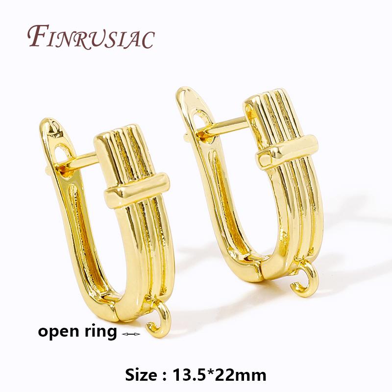 DIY Basic Schwenzy Material 18K Gold Plated Earwire Fastener Earring Hooks Accessories For Fashion Earrings Making Supplies