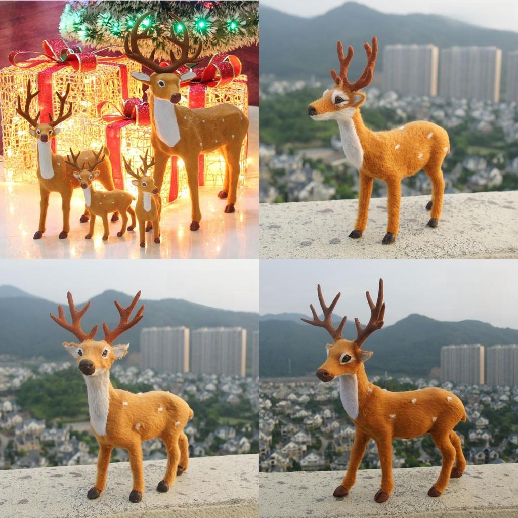 Christmas Deer Decor Figurine With Plastic Material For Holiday Window Display And Storefront Setup