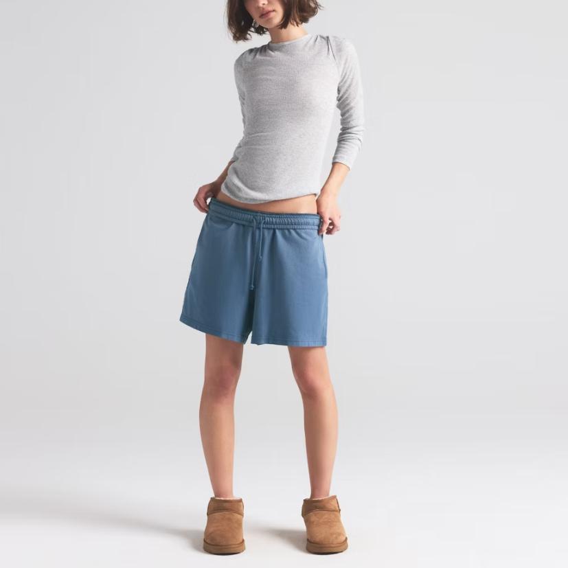 Skims Ss25 Outdoor Heavy Jersey Long Shorts Soft Knit Pleated Loose Mid-Rise Comfortable Casual Shorts Women shorts SH-SHO-8726W-HRB