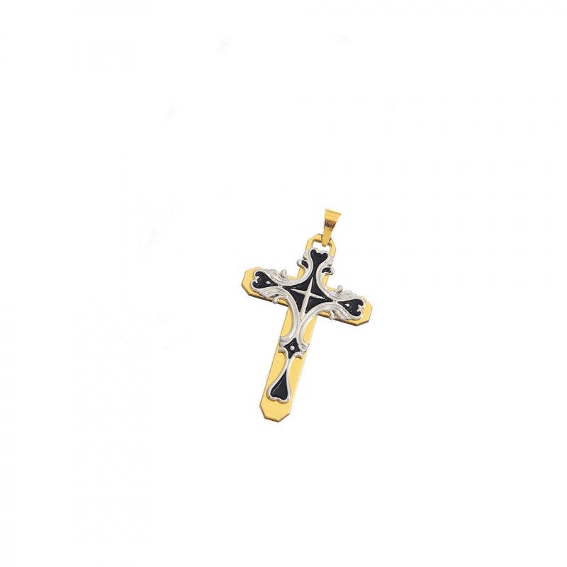 Trendy Multi-Color Enamel Cross Layered Pendant Necklace
