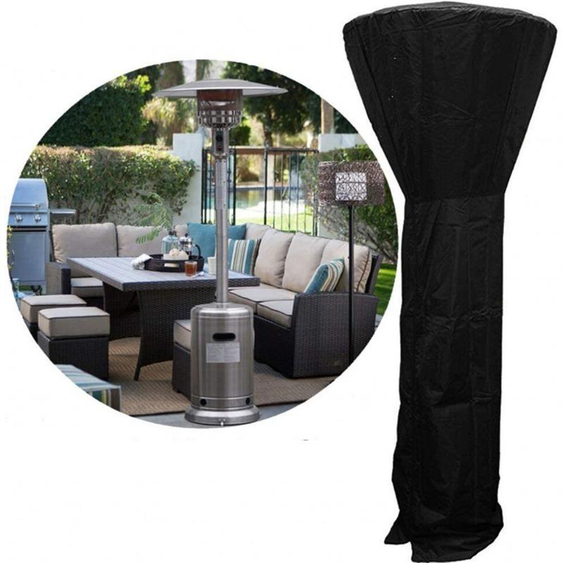 Waterproof 210D Oxford Black Umbrella Heater Cover for Garden Patio Fan-Shaped