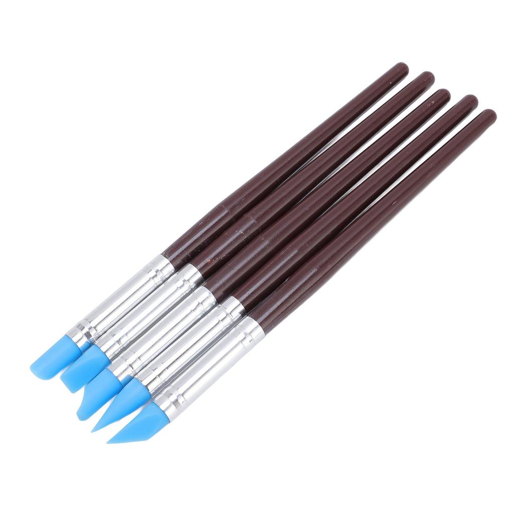 5Pcs Rubber Clay Pen Flexible Rubber Tip Shaping Pen for Oil Painting Sculpting Carving
