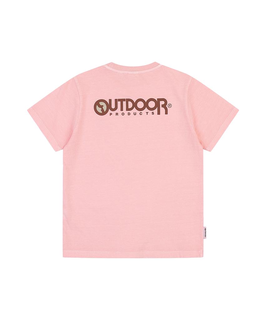 OUTDOOR PRODUCTS W Crop Capsule Logo T-Shirts (Pink)