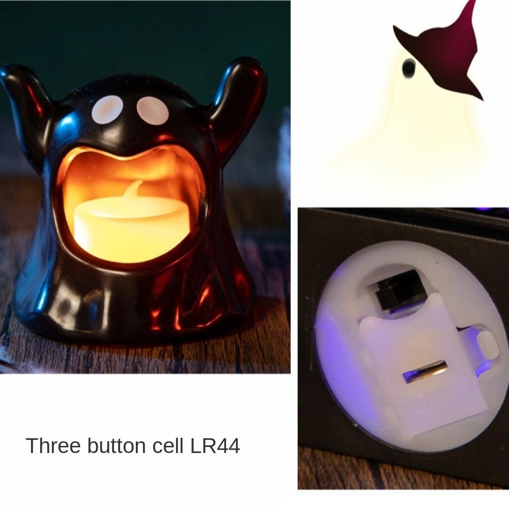 LED Light Halloween Ghost Lamp Electronic Candle Halloween Ghost Candle  Party Decor