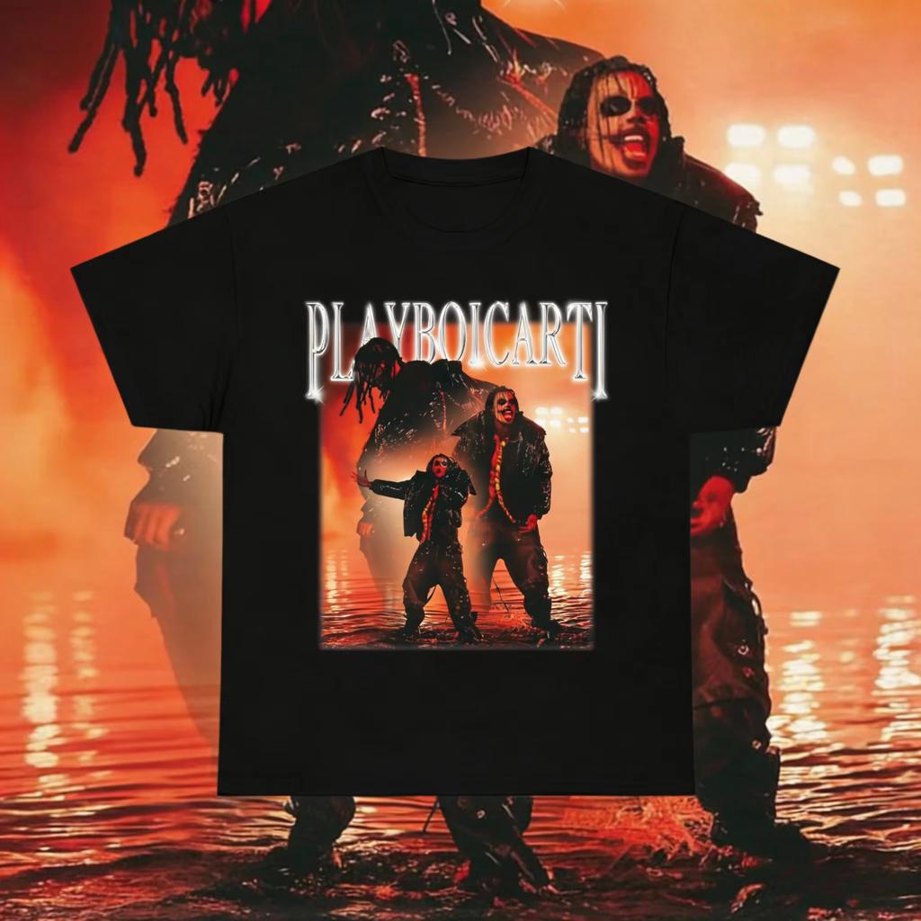 Playboi Carti Tour Album Graphics 100Cotton Shirt Unisex Y2k Retro Hiphop Style 2026 Summer Mens Short Sleeve Tshirt Fan Gift