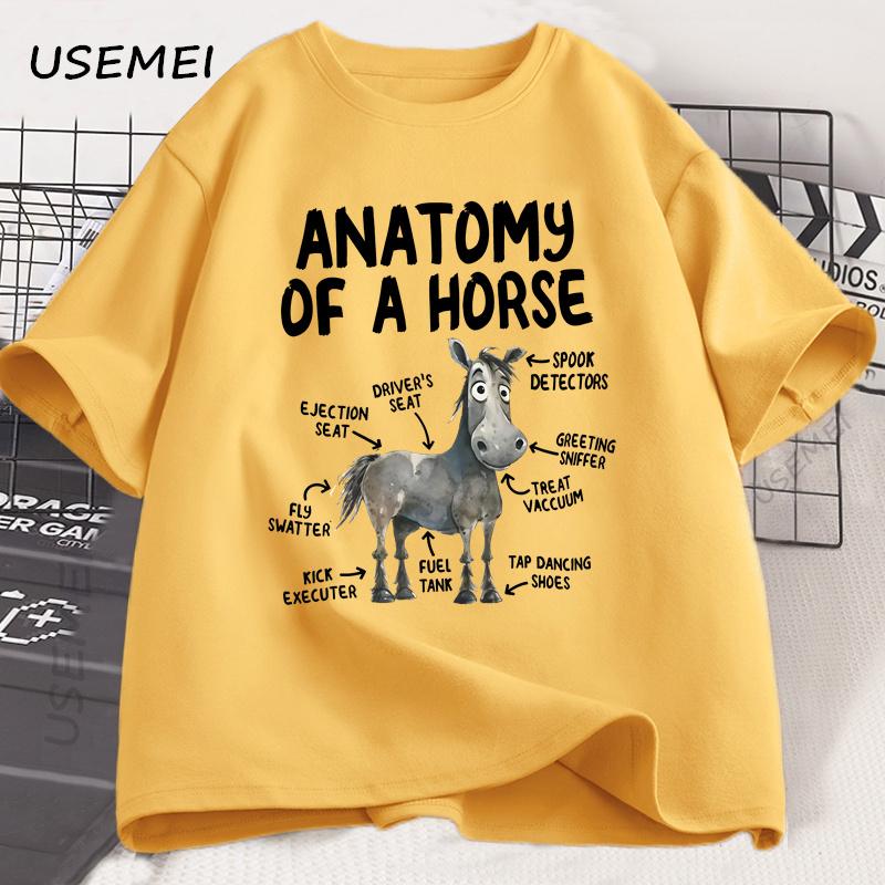 Anatomy of A Horse T Shirt Funny Horse Lover T-shirt Men Women Graphic Streetwear Short Sleeve Tshirt Harajuku Mens Clothing