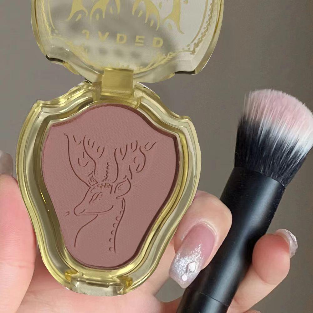 Monochrome Blush Pure Wind Natural Nude Makeup Matte Fine Flash Long-lasting Long-lasting Makeup Waterproof Deer Blush Plate Female Makeup
