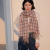 Plaid scarf sweet imitation cashmere scarf women's 2025 new fashion medium and long warm scarf shawl