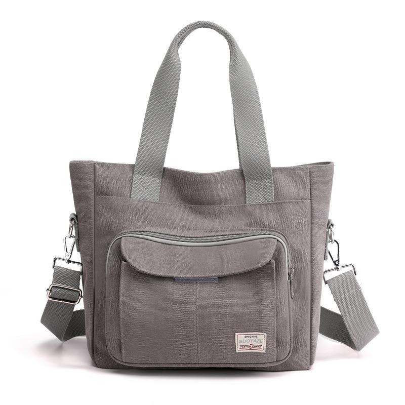 Damestas met grote capaciteit, canvas tas, damesdraagtas met eenvoudige crossbodytas met enkele schouder