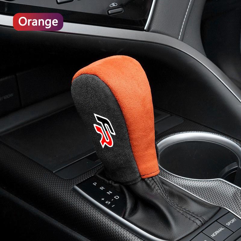 rldf3 Suede Car Shift Handle Covers Non-Slip Change Lever Gearshift Cover For Seat Leon FR+ Cupra Mk3 Ibiza Altea Exeo Formula Racing