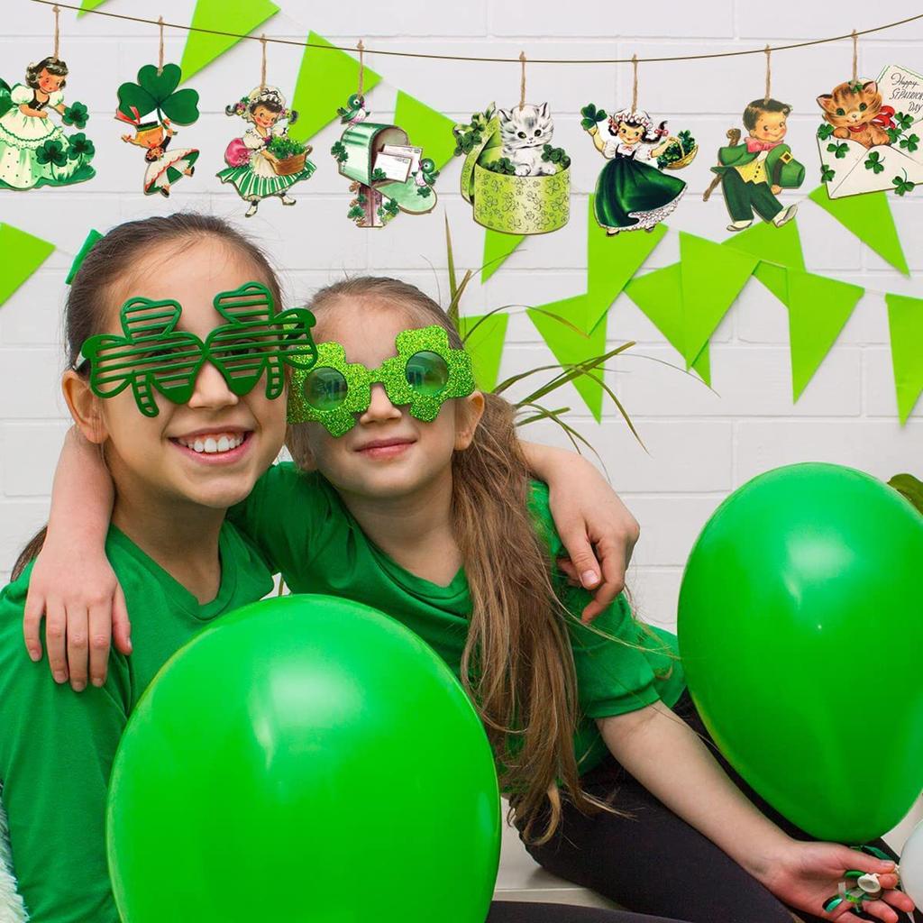 Decoration Green Shamrock Hanging Sign Lightweight Acrylic Sign For Party Celebration St. Patrick'S Day
