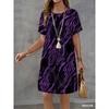 Fashionable and Elegant Artistic Multi-color Printed Dress - Women's Summer Beach Vacation Mini Skirt