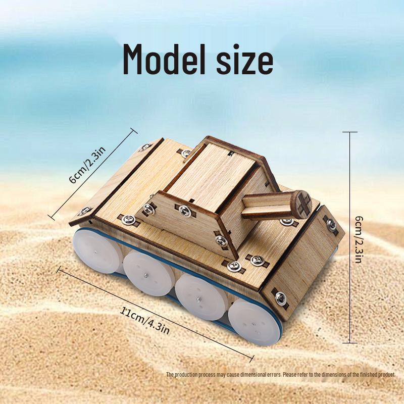 DIY Electric Toy Tank Science Kit for Kids - Wooden Physics Project for STEM Education