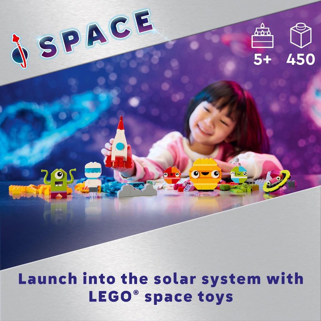 LEGO Classic Creative Space Planet Building Toy Set Space Toys for and Girls Ages Includes Rocket and Bricks Christmas Gift 11037 - Kids, Boys, 5+ -
