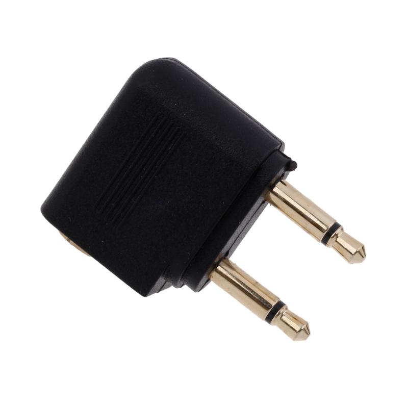 Set of 2pcs Aviation Headphone Adapter 3.5mm Port Aircraft Earphone Socket Conversion Adaptors Portable Converters