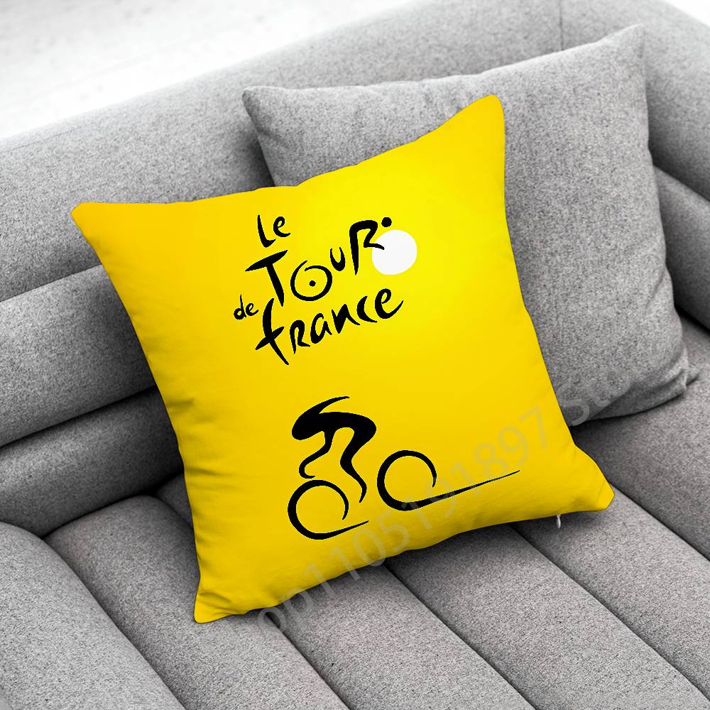 T-Tour de France Fahrrad Kissenbezug Für 45x45cm 40x40cm 30x30cm 50x50cm 55x55cm Quadratischer Heimkissenbezug Hülle