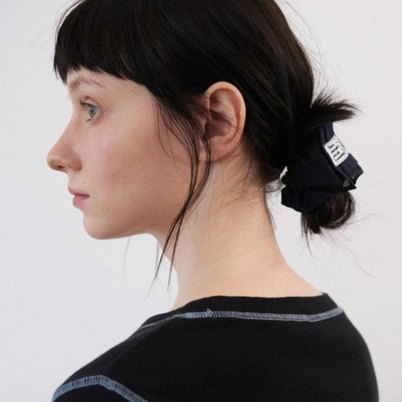 Ne Rory Layered Pleats Scrunchie (navy+black)