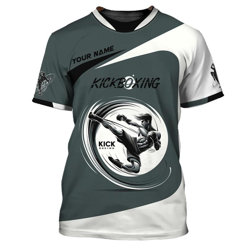 3D Printed Boxing Combat Sports T Shirt for Men Customized Pattern Tee Shirts Summer Street Loose Short Sleeve O-Neck T-shirts