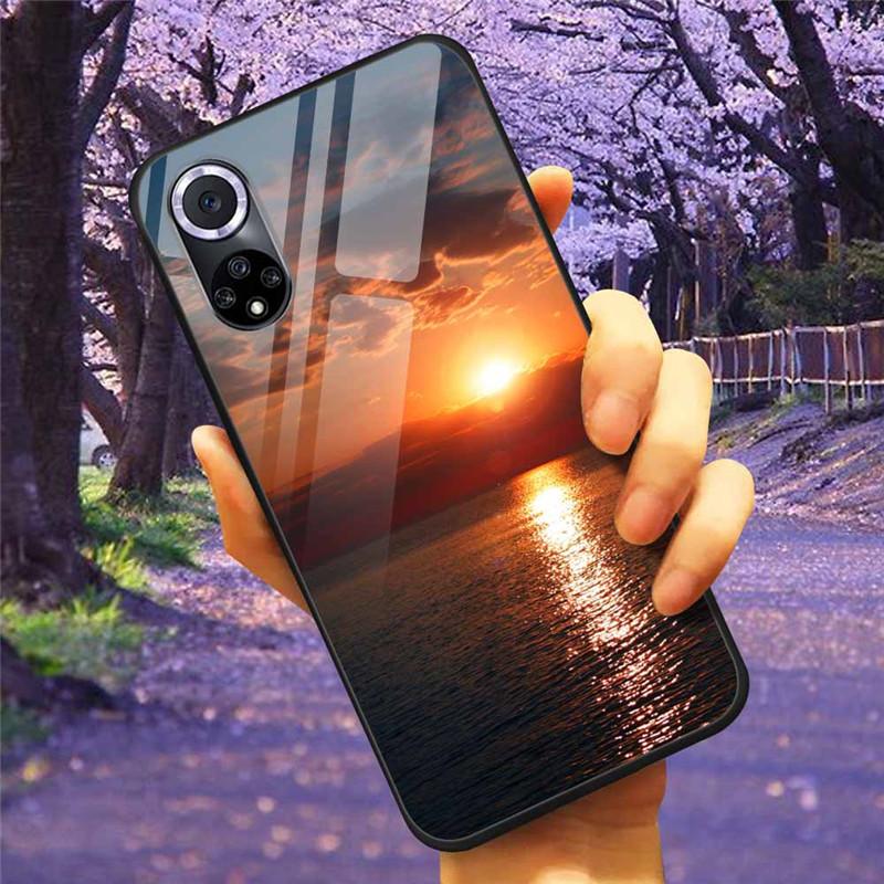 For Honor 50 Pro Case Tempered Glass Starry Marble Hard Back Cover for Huawei Honor 50 Phone Cases Honor50 Protective