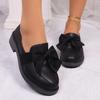 2025 Fashion Bowknot Slip On Loafers for Women Spring Solid Color Patent Leather Shoes Woman Comfort Soft Sole Platform Loafers