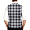 Men's Striped Plaid Print Tank Top Knitted Button,Down Shirt | Sleeveless Casual Button,Up Vest With Collar For Daily & Layering