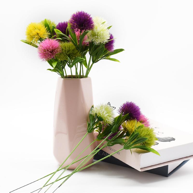 5/10pcs Artificial Plants Dandelion Bouquet Vases For Home Decor Wedding Decorative Fake Flowers Needlework Ornamental Flowerpot