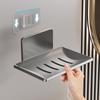 Adhesive Aluminum Soap Dish Holder No Drill Wall Mounted with Drainage Net for Bathroom Shower Storage Rack