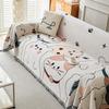 Chenille Sofa Cover 3-Seater Couch Cartoon Style All-Season Dustproof Slipcover Full Wrap Throw Blanket