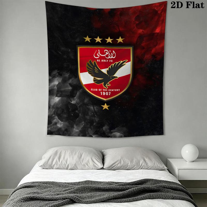 Al Ahly Wall Tapestry Aesthetic Wall Hanging Printed Fabric Blanket Decorative Tapestries for Bedroom Living Room Home Decor