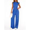 GMXIA Women's Fashion Casual Summer Spring Short Sleeve O-Neck  Pants Suits
