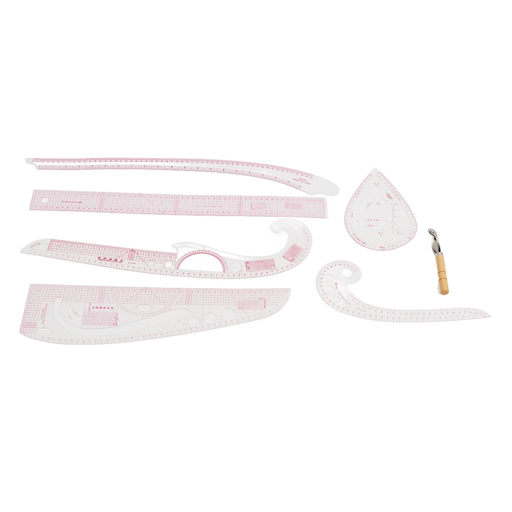 6PCS Tailor Rulers PVC Plastic Curve Pattern Clothing Making Ruler Sewing Cutting Ruler Set with