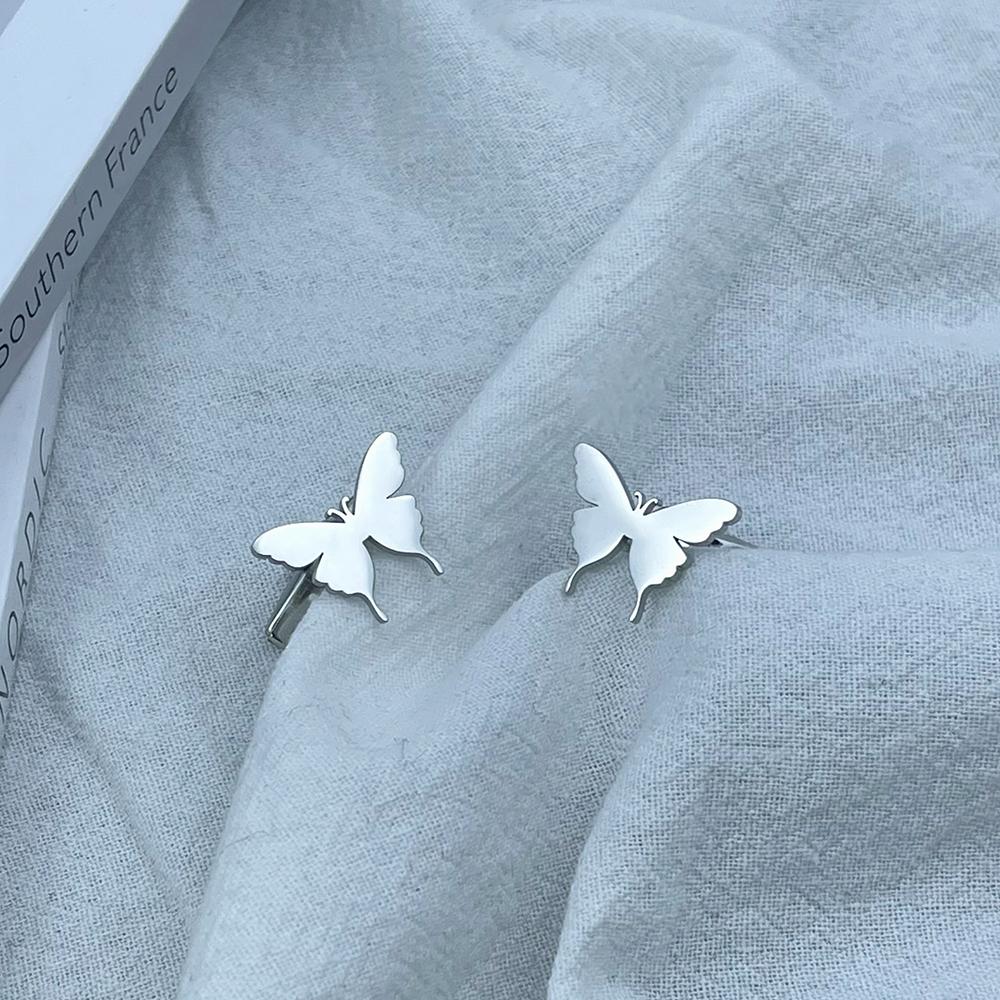 Men s Cufflinks Butterfly Cufflink Business Suit Shirt Cuff Links Men Stainless Steel Jewelry Accessories Groomsmen Wedding Gift