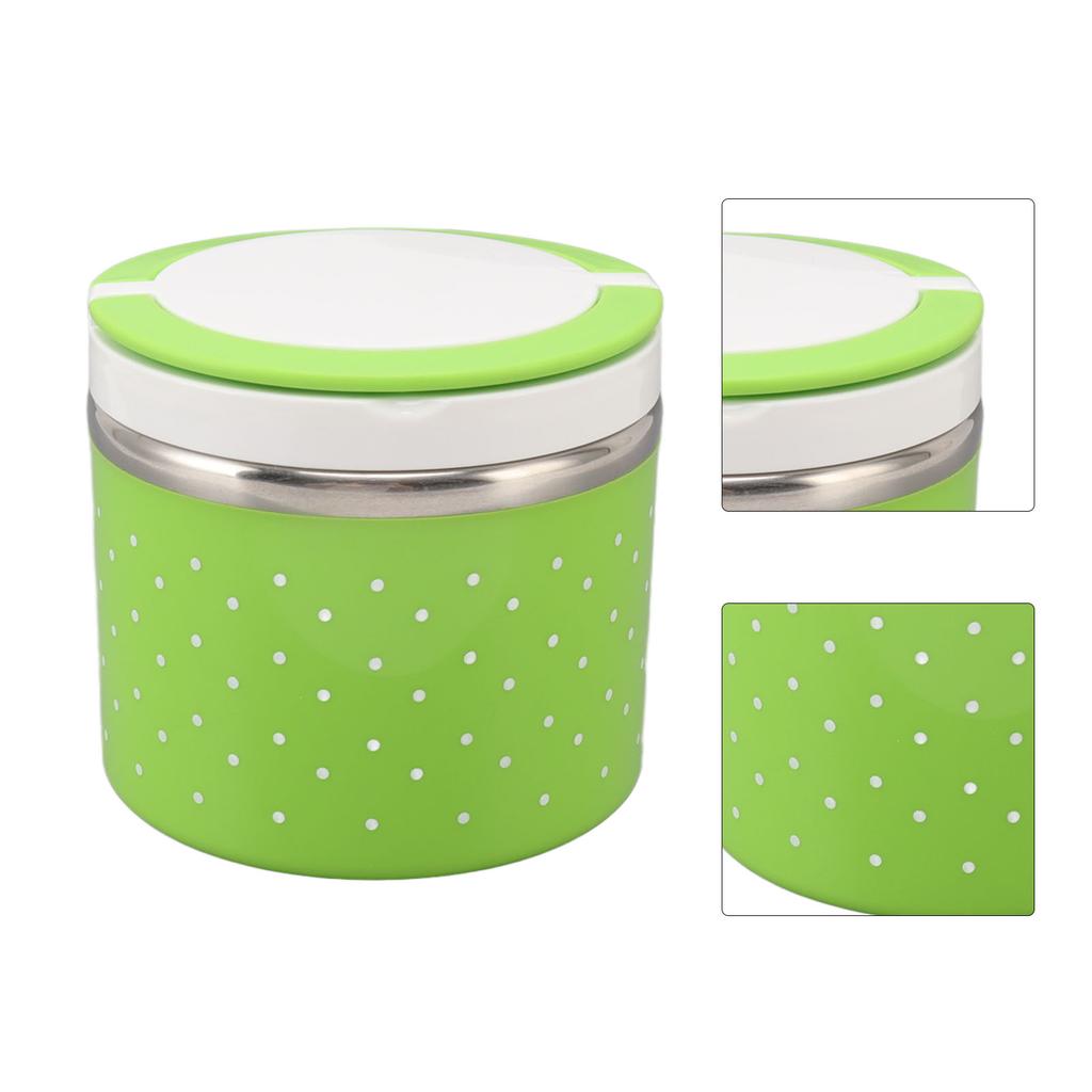 Round Insulated Lunch Box Leakage Proof Portable Large Thermal Food Container for School Office