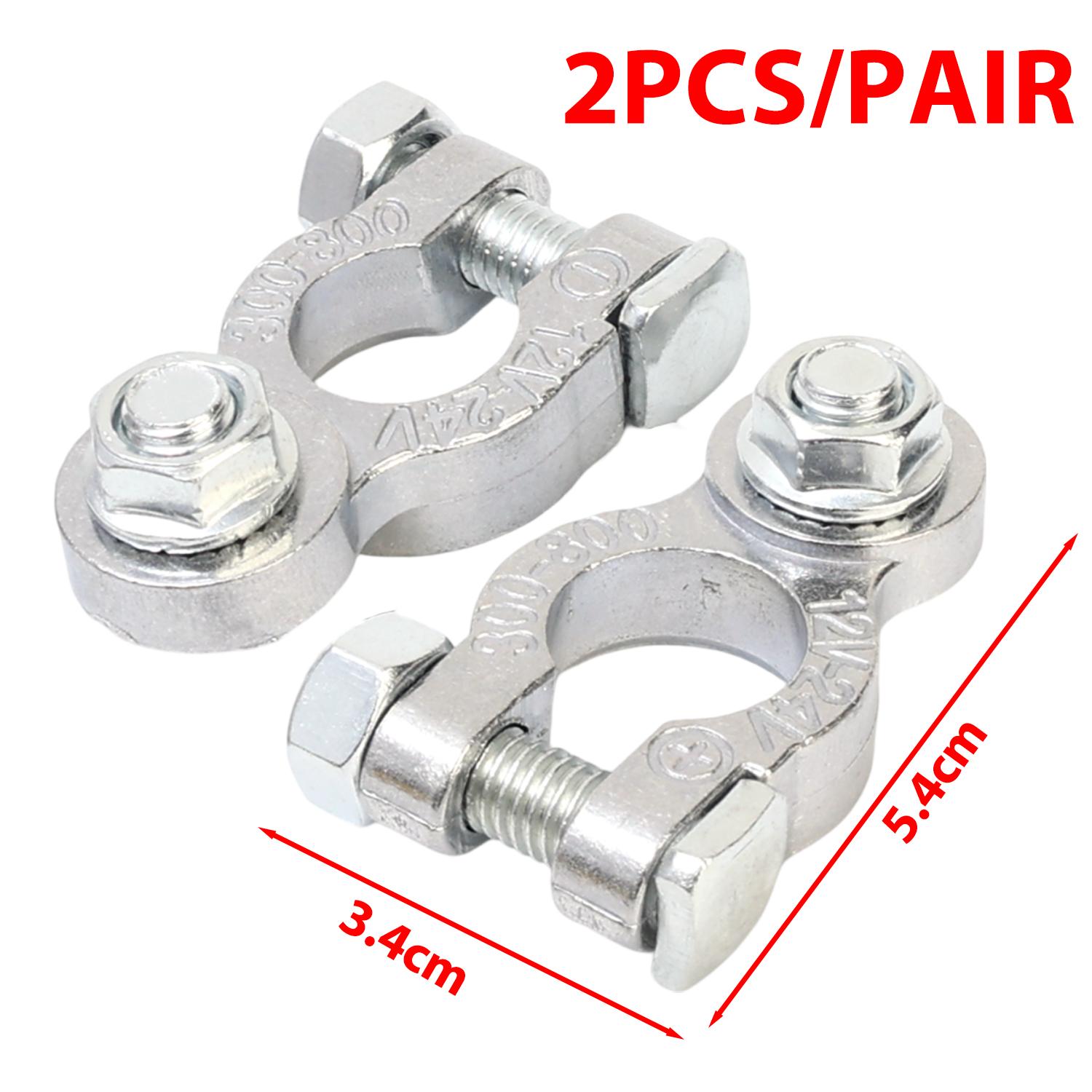 

2pcs Battery Terminal Clamp Zinc Alloy Positive & Negative Pole Auto Car Screw Connector Car Battery Terminal Clamp Accessories