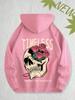 The 2025 Autumn New Men's Casual Hooded Shirt Features a Retro Print of Skull and Rose Patterns On Eco-friendly Fabric