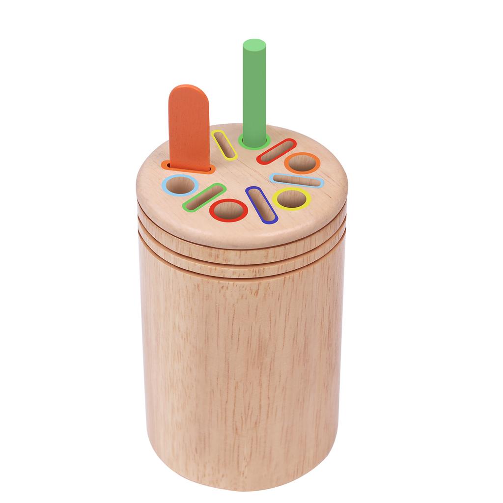 Children's Balance Wooden Stick Fine Tube Color Sorting Cup Sensory Integration Training Shape Pairing Wooden Toys