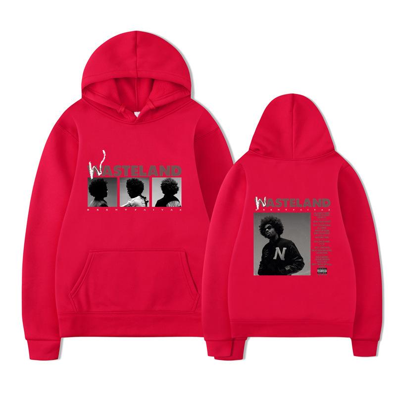 Unisex Schwarzer Hoodie Doppelseitiger Albumcover Grafikdruck Pullover Sweatshirt Streetwear