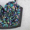 Paillettenbesetzte trägerlose Oberbekleidung Glitzernde Unterwäsche Leichtes Tanktop Bestseller Wickeloberteil Schulterfrei Ärmellos Bügeloberteil für Damen