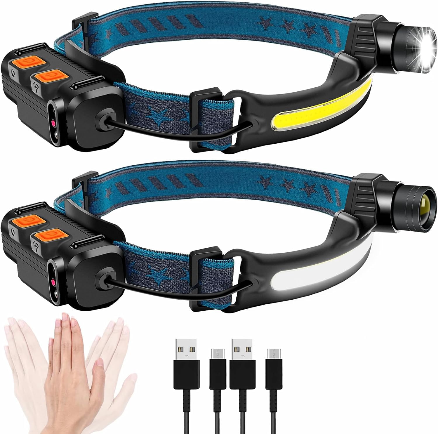 

Heikali 2025 Latest Model LED Rechargeable IPX4 Waterproof and 2600 mAh Perfect for Power and Disaster Preparedness of Headlamp, Ultra-Lightweight, чёрный